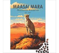 Maasai Mara National Reserve Cheetah jigsaw puzzle1000 pieces | fun gift for dad to enjoy in his spare time at the weekend as a relaxing break from work and daily stress38x26cm