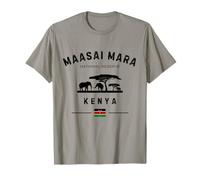 Maasai Mara National Reserve Kenya Flag Safari Elephants T-Shirt