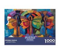 Maasai People,Playing African Instruments Picasso Style1000 Piece Impossible for Adults Games Gifts Kids Challenge Jigsaw