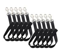 Maasechs 10 Pcs Horse Bucket Strap Hangers Horse Suppliers Adjustable Nylon Bucket Strap for Buckets Hay Nets Outdoor Feeders (Black)