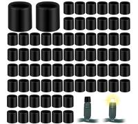Maasechs 100 Pcs Christmas No Glow Caps for String Lights Wide Angle Soft Rubber String Lights Caps Black Christmas Blackout Light Cap Covers for 5mm Diameter LED String Lights to Hide Extra Lights