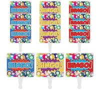 Maasechs 12 Pcs Bingo Handheld Paddle Sign 10 x 10 Inch KT Plastic Board Bingo Call Sign for Parties, Events, Games, and Senior Centers