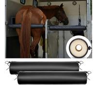 Maasechs 2 Pcs Horse Trailer Chest/Butt Bar Cover, Horse Trailer Accessories, 30" Padded Protection, Black Waterproof Leather with Thick Foam, Easy Tie-Strap Installation for Horses Impact Safety