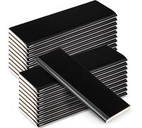 Maasechs 20 Pcs 2 x 6 in Ceramic Tile Bull Nose Trim Edge Glossy Subway Wall Trim Tile for Finishing in Bathroom Kitchen Backsplash and Shower Walls (Single Round Edge,Black)