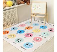 Maasechs Calming Corner Classroom Rug 3.3 x 4 ft Emotion Sensory Feeling Reading Corner Items Educational Soft Fluffy Washable Non Slip Carpet Floor Mat for Nursery Playroom Elementary Homeschool