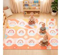 Maasechs Classroom Rug Calm Corner Rug Vivid Sun Pattern Educational Area Carpet for Room Seating Decor, 5' x 7.5' Play Carpet for Teaching Nursery and Playroom Back to School (Bright Multicolor)