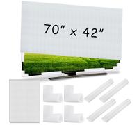 Maasechs Cushioning Foam Set Include 1 Pcs Foam Flat Screen TV Cover Fits up to 70'' W x 42'' H and 8 Pcs Moving Foam Corner Edge Protectors for TV Display Screen Protector Packing Moving