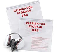 Maasechs Respirator Storage Bag with Zipper 15.35'' x 16'' Reusable Gas Mask Bag Large 10 Mil Thick Clear for Welding Mask'