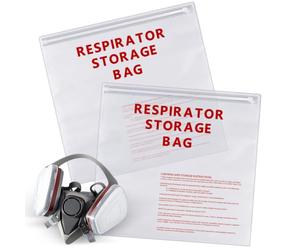 Maasechs Respirator Storage Bag with Zipper 15.35'' x 16'' Reusable Gas Mask Bag Large 10 Mil Thick Clear for Welding Mask'