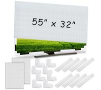 Maasechs TV Screen Protector Set: 2 Pcs Foam Flat Screen TV Cover (55'' W x 32'' H) & 16 Pcs Moving Foam Corner Edge Protectors for TV Display Screen Protection