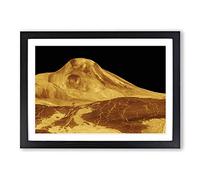 Maat Mons Planet Venus Space Framed Print | A2 Black Framed Wall Art | Ready to Hang | Modern Space Picture | Living Room Bedroom Lounge Office