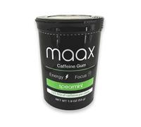 Maax Caffeinated Gum Caffeine | 125mg of caffeine per piece | Spearmint | 25 pieces per container