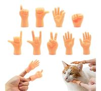 MABAHON 10 Pcs Tiny Hands Finger Puppets, Small Mini Little Hands Finger Puppets, Funny Finger Hand for Joke Toys, Finger Props Rock-Scissors Toys for Cat Dog Pets Playtime