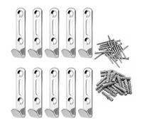 MABAHON 10set Heavy Duty J Wall Hooks Picture Mirror Hanging Hook Silver for Bedroom Kitchen Bathroom for Hanging Clothes Hats Scarves Bags - Can be Hung up to 25 kg