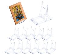 MABAHON 12 Pcs Acrylic Plate Stands,Clear Display Stand Adjustable | Clear Acrylic Plastic Easel Multifunctional Display Holder for Photos, Place Cards, Phones, Books ( 6*11.2*10.5 cm)