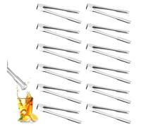 MABAHON 12 Pcs Stainless Steel Ice Sugar Tongs,6 Inch Small Tong,Serving Tongs Buffet for Food Sweets Bread Cake Kitchen Wedding Party Bar Bucket