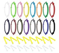 MABAHON 16PCS Puppy ID Collars+16Pcs Umbilical Cord Clip,whelping kit whelping kits for puppies puppy disposable Umbilical Cord Clip puppy umbilical cord clamps for Kitten Piglet Delivery(S,12-20CM)