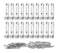 MABAHON 20set Heavy Duty J Wall Hooks Picture Mirror Hanging Hook Silver for Bedroom Kitchen Bathroom for Hanging Clothes Hats Scarves Bags - Can be Hung up to 25 kg