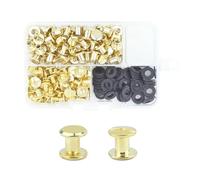 MABAHON 80 Set Chicago Screw Posts,Rivet Chicago Binding Screws,Metal Rivet for DIY Leather Decoration Bookbinding,Bags, Luggage,Backpack,Craft, M5x6mm Gold