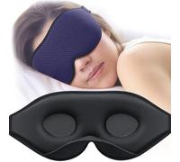 MABAO Sleep Mask for Side Sleeper, Eye Mask for Sleeping Women Men, 3D Contoured Cup No Eye Pressure 100% Light Blocking Sleeping Mask with Adjustable Strap Night Blindfold Flight, Travel, Nap, Blue
