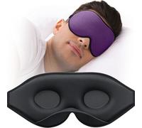 MABAO Sleep Mask for Side Sleeper, Eye Mask for Sleeping Women Men, 3D Contoured Cup No Eye Pressure 100% Light Blocking Sleeping Mask with Adjustable Strap Night Blindfold Flight, Travel, Nap, Purple