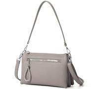 Mabecol Handbag Women's Small Shoulder Bag PU Leather Shoulder Bag, Beige-Grey