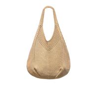 Mabecol Women's Beach Bag, Large Handbag, Women's Lightweight Shoulder Bag, Boho Shopper Bag, Women's Summer Bag, Braided Shopping Bag, Beach Bag, brown, L, Bohemian