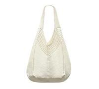 Mabecol Women's Beach Bag, Large Handbag, Women's Lightweight Shoulder Bag, Boho Shopper Bag, Women's Summer Bag, Braided Shopping Bag, Beach Bag, White, Bohemian