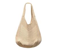 Mabecol Women's Beach Bag, Large Handbag, Women's Lightweight Shoulder Bag, Boho Shopper Bag, Women's Summer Bag, Braided Shopping Bag, Beach Bag, khaki, Bohemian