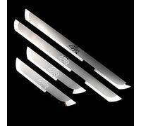 MABEIYE 4 Pcs Stainless Steel Car Door Sill Protector Strips for Seat Leon Arona Ateca Ibiza FR, Silver, Door