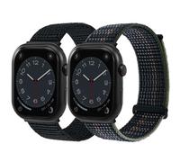 MABEKS 2 Pack Sport Nylon Loop Band Compatible with Apple Watch Bands 41mm 40mm 38mm 49mm 45mm 44mm 42mm for Women Men, Adjustable Breathable Soft Straps for iWatch Series 10/9/8/7/6/5/4/3/SE/Ultra