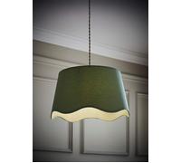 Mabel Linen Large 30cm Scallop Edge with Trim Ceiling Light Lamp Shade ValueLights Green One Size