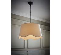 Mabel Linen Large 30cm Scallop Edge with Trim Ceiling Light Lamp Shade ValueLights Natural One Size