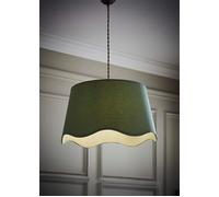 Mabel Linen Large 30cm Scallop Edge with Trim Lamp Shade with Bulb ValueLights Green One Size