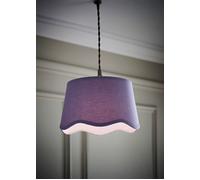 Mabel Linen Small 20cm Scallop Edge with Trim Ceiling Light Lamp Shade ValueLights Lilac One Size
