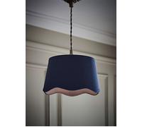 Mabel Linen Small 20cm Scallop Edge with Trim Ceiling Light Lamp Shade ValueLights Navy One Size
