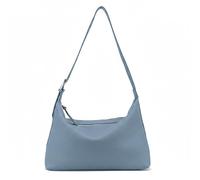 Mabel London Large Faux Leather Slouch Tote Bag for Women - Adjustable Shoulder Strap with Zip Pockets - Julia (Denim Blue)