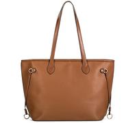 Mabel London Large Faux Leather Tote Shoulder Bag for Women - Structured Top Zip Handbag with Multiple Pockets - Jenna (Brown)