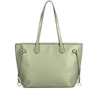 Mabel London Large Faux Leather Tote Shoulder Bag for Women - Structured Top Zip Handbag with Multiple Pockets - Jenna (Light Green)