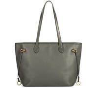 Mabel London Large Faux Leather Tote Shoulder Bag for Women - Structured Top Zip Handbag with Multiple Pockets - Jenna (Deep Grey)