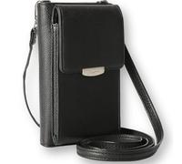 Mabel London Stylish PU Leather Phone Bag for Women - Small RFID Crossbody Shoulder Purse with Adjustable Strap & Card Slots - Mobile Wallet with Gift Box - Candice (Black)