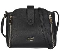 Mabel London Stylish Small Crossbody Tote for Women - Twist Lock Vegan Leather Shoulder & Messenger Bag with Zip Pockets - Liz (Black)