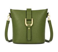 Mabel London Women’s Vegan Leather Crossbody Shoulder Bag - Medium Everyday Tote with Horseshoe Buckle & Zip Pocket - Fran (Green)