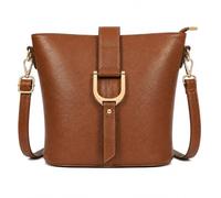 Mabel London Women’s Vegan Leather Crossbody Shoulder Bag - Medium Everyday Tote with Horseshoe Buckle & Zip Pocket - Frankie