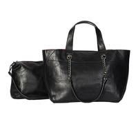 Mabel London Womens Dual Look Multiple Shoulder Strap Bag with Chain Strap and a Make up Bag - Lillian (Black)