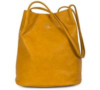 Mabel London Women's Fashion Designer Medium Size Plain Soft Vegan Leather Hobo Bucket Tote Shoulder Bag - Delilah (Deep Mustard)