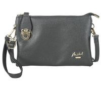 Mabel London Women's Faux Leather Clutch Bag - Wristlet Evening Purse with Strap - Crossbody Shoulder Handbag for Weddings & Parties - Renee [Deep Grey]