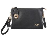 Mabel London Women's Faux Leather Clutch Bag - Wristlet Evening Purse with Strap - Crossbody Shoulder Handbag for Weddings & Parties - Renee [Black]