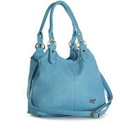 Mabel London Womens Multiple Pockets Handbag - Medium Size Multi Compartments Bag with a Long Shoulder Strap - AMELIA (Baby Blue)