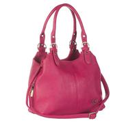 Mabel London Womens Multiple Pockets Handbag - Medium Size Multi Compartments Bag with a Long Shoulder Strap - AMELIA (Hot Pink)